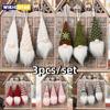 3pcs Christmas Gnomes Plush Santa Doll Knitted Fabric Xmas Tree Hanging Ornaments Gonk Dwarf Elf Decoration Gifts New Year