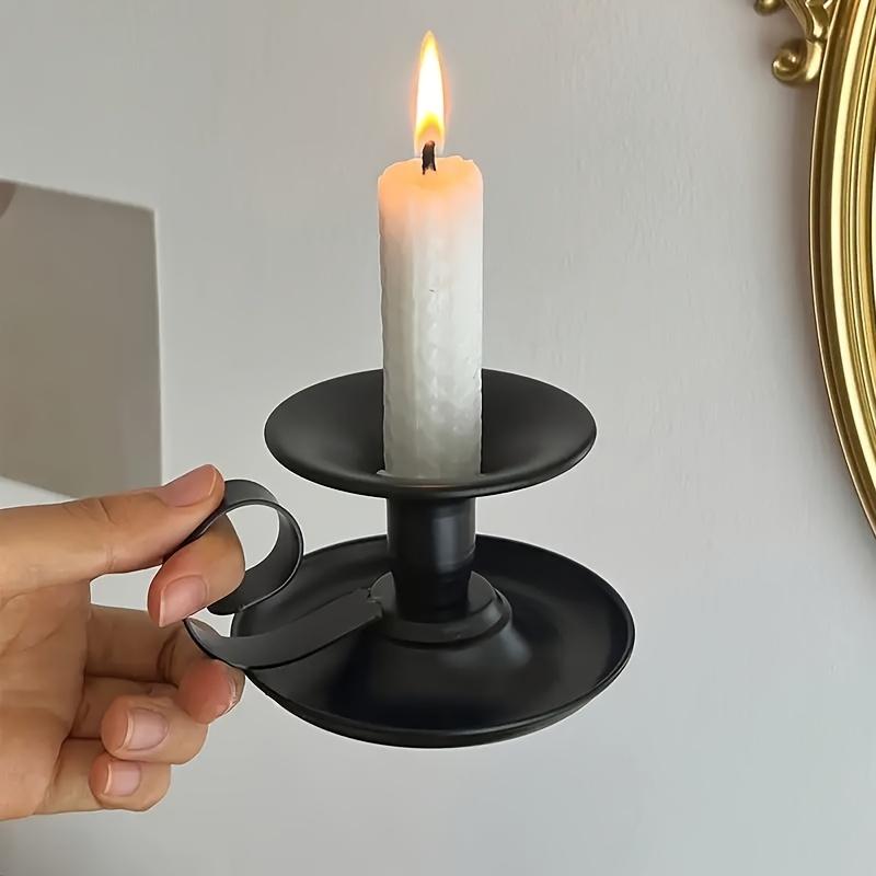 1 Europeisk stil Järn Ljusstake Enkel Lätt Lyx Metall Enkelhuvud Vintage TeKopp Ljusstake