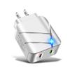 Luminous QC3.0+2.1A Dual-Port USB Fast Charger for US/EU Standards