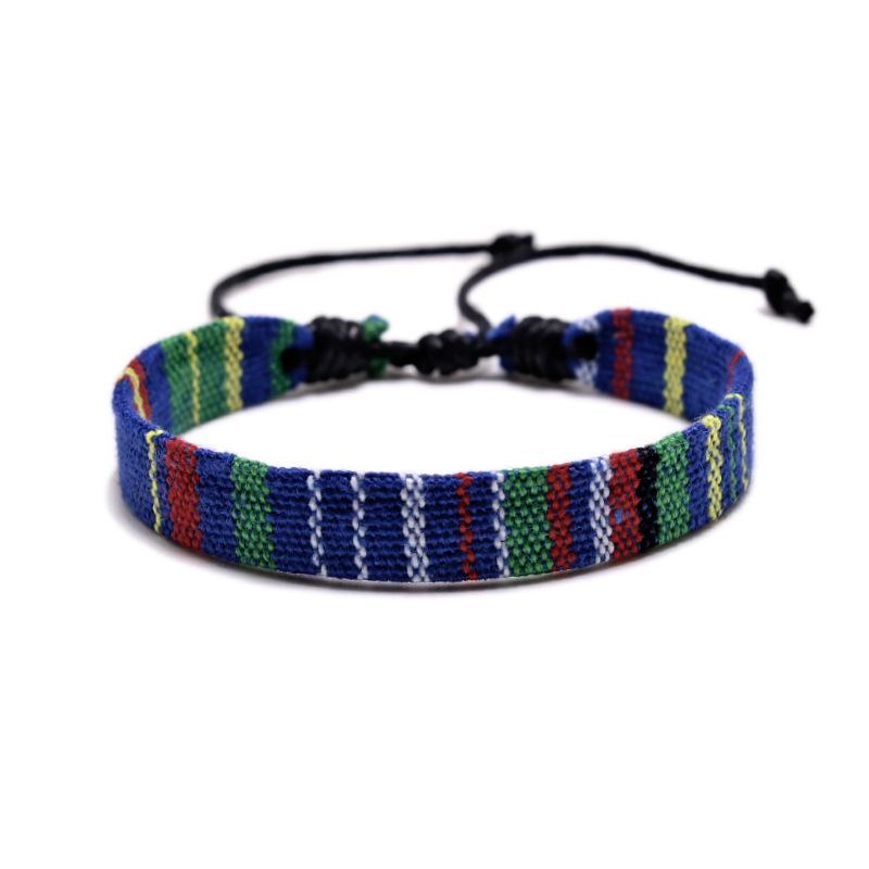Ethnic Style Multicolor Handwoven Cotton & Linen Bracelet