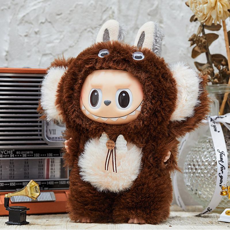 17CM Plush Doll Clothes Outfits For Labubu Cute Animal Cartoon Fashion Style Kawaii Sweater Pants Set Autumn Winter Holiday Gift