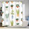 Plant-themed Shower Curtain with Colorful Pots Perfect for a Bathroom Refresh