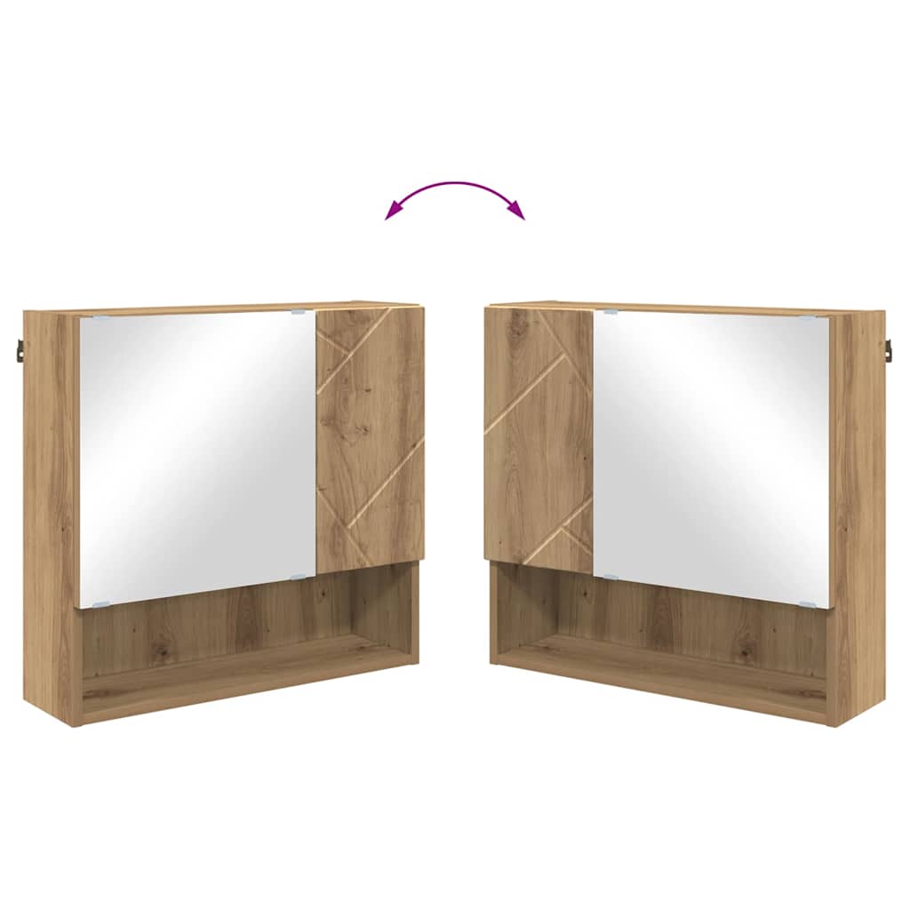 Bathroom Furniture Set 3 Pcs Artisan Oak 61 X 35 X 64 Cm
