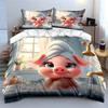 Cute Piglet In Bubble Bath Bedding Duvet Cover Set  (1*Duvet Cover 2*Pillowcases, Without Duvet Insert)