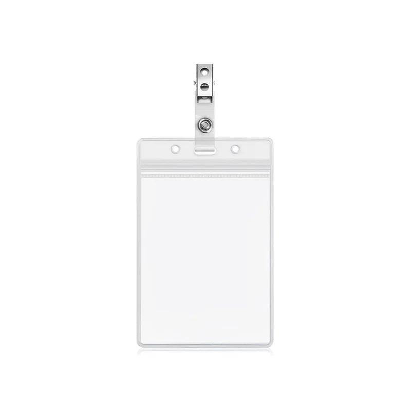

1PCS Women Men ID Business Working Credit Card Badge Holder Bag Solid Color Black New Retractable Badge Reel PVC Card Cover Case