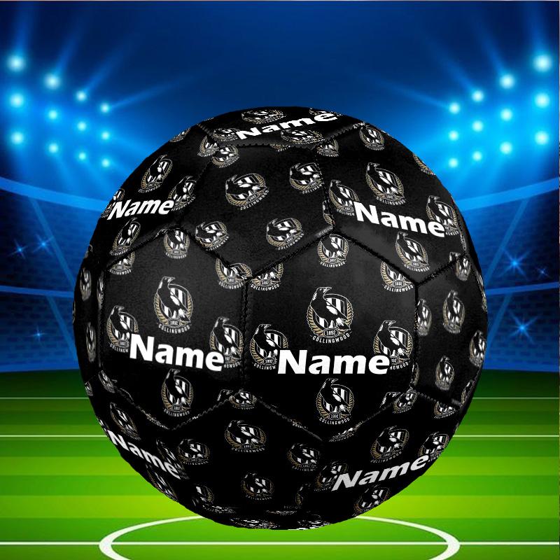 Custom Name Personalized Collingwood Magpies Print Size 5 Soccer Ball Training & Match Football, for Team, Kicking, Gift for Football