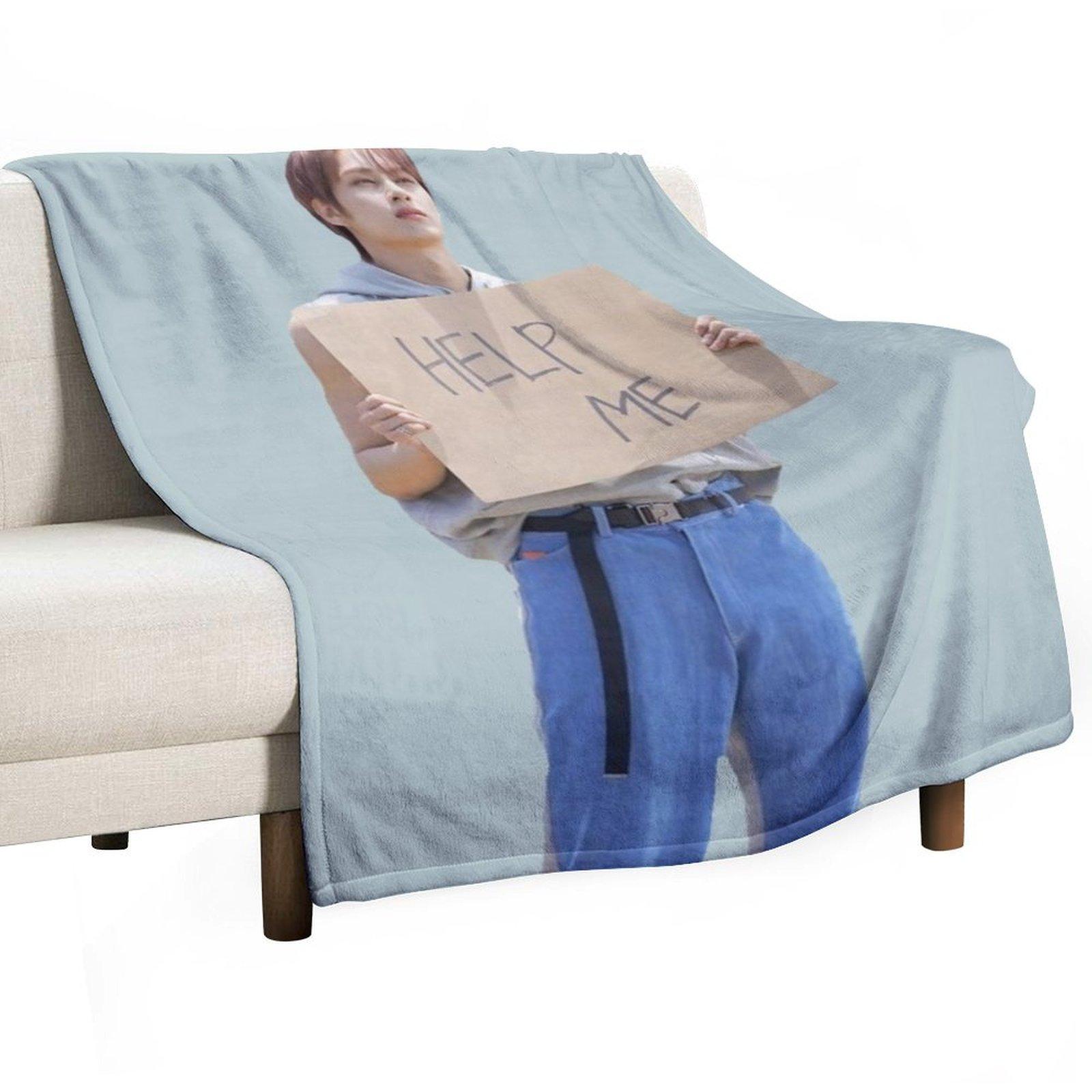 Jun Help Me Sign Throw Blanket Polar blankets ands Thin Cute Plaid Blankets 30x40in