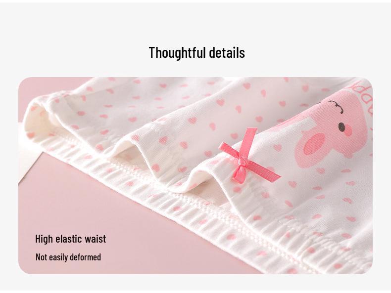 Lot de 4 culottes en coton pour filles - Confortables, respirantes, antibactériennes, pour enfants de taille moyenne à grande