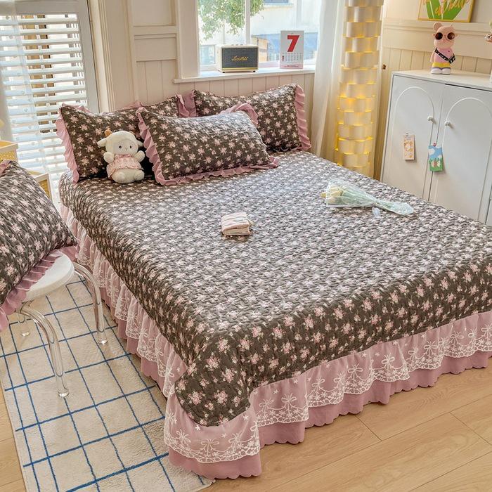 2025 Hot-Selling 5D Digital Print Milk Velvet Bedspread Set - Large, Luxurious 4-Piece with Baby Velvet Bed Skirt