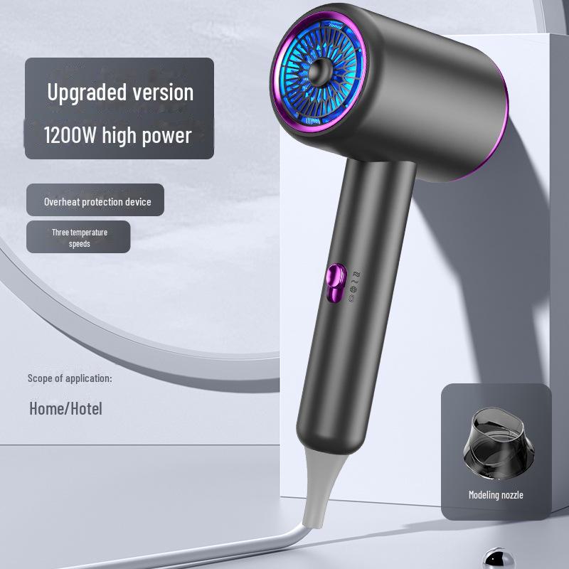 

Высокоскоростной фен с отрицательными ионами и постоянной настройкой температуры YX181 фиолетовый/серый