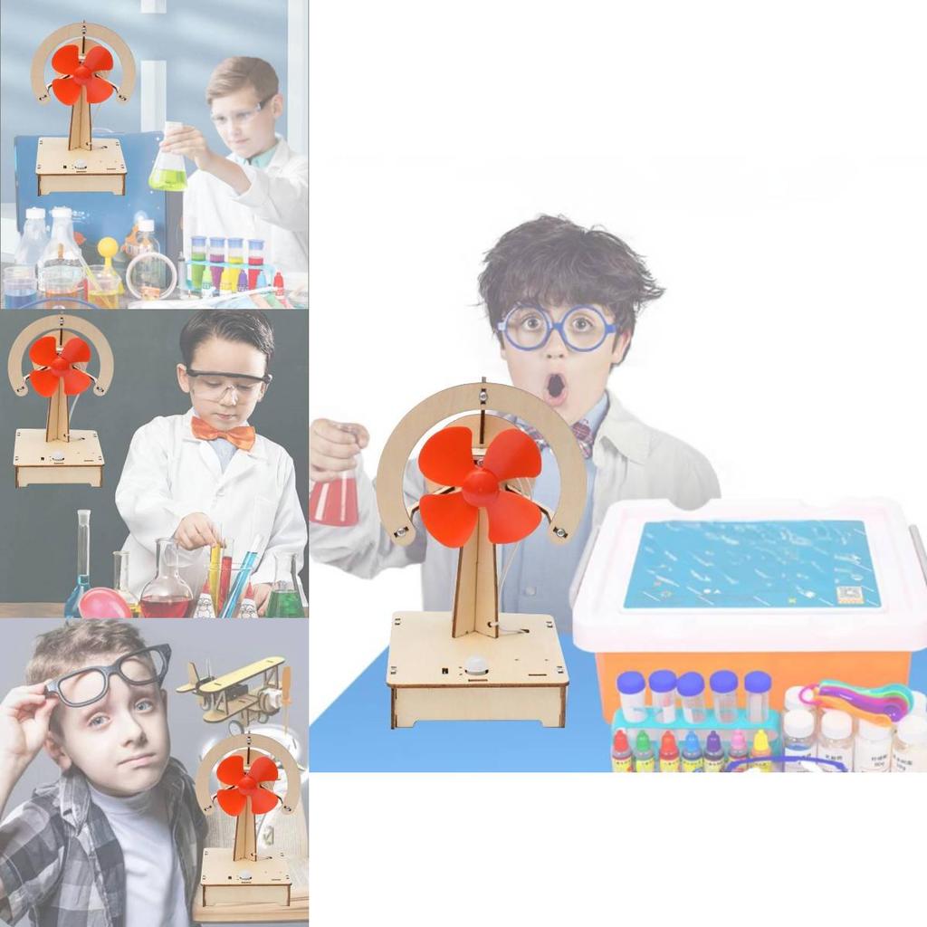 Holz DIY Körperwahrnehmung Elektrischer Ventilator Handgemachtes Kit Für Wissenschaftliche Experimente Schulbedarf