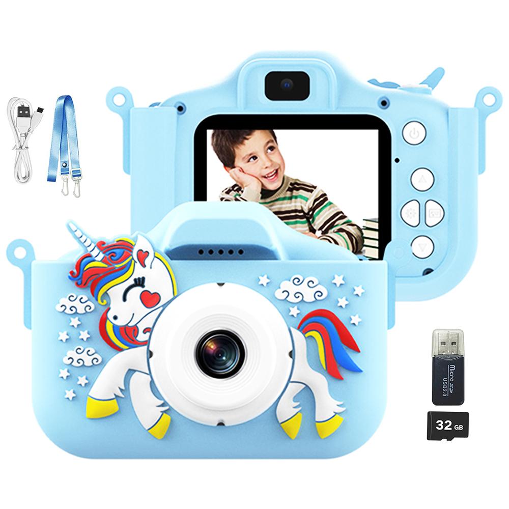 Children Camera Playthings Cute Horse Unicorn 32MP1080P HD Digital Camera ideal for Baby Toddler Kid Christmas Birthday Festival Kids Gift Idea