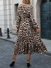 European and American Women's Fall 2025 Leopard Print A-Line Dress