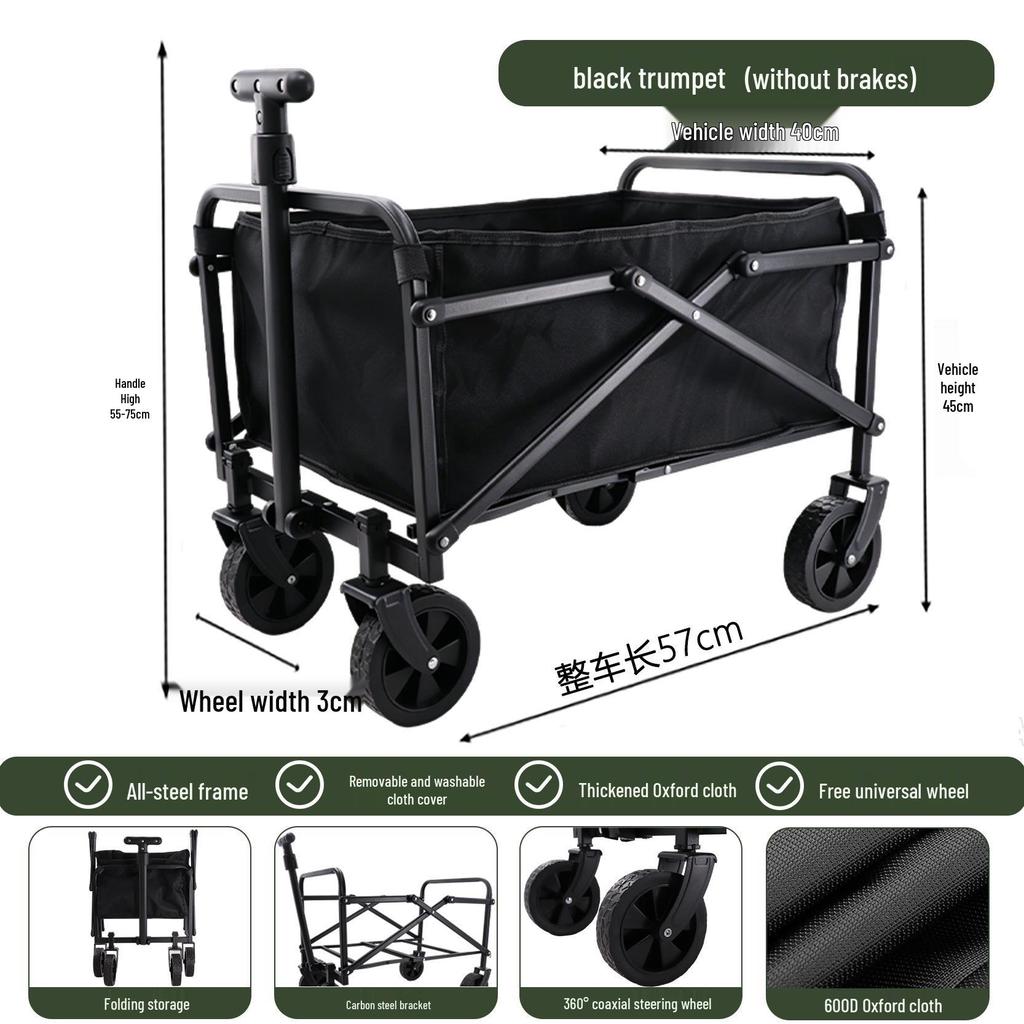 Portable Foldable Outdoor Camping and Shopping Cart with Large Capacity