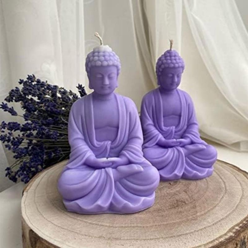 Buddhas Statue Decoration Candle Silicone Mold Epoxy Resin DIY Ornaments Making Soap Melt Resin Clay Home Decorations