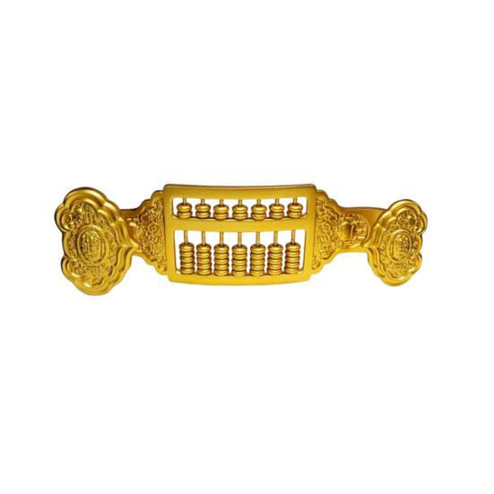Mini Brass Abacus Ruyi Decoration Vintage Chinese Ruyi Golden Abacus Math Calculating Tool Sculpture Feng Shui Decoration Home Office Desktop Ornament