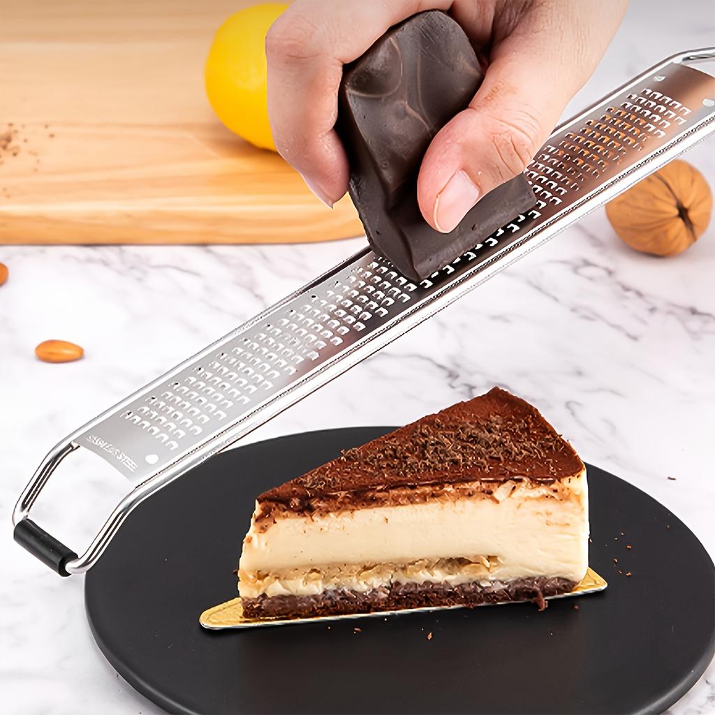 2pcs Stainless Steel Cheese Grater , Lemon Zester with Wooden Handle , Versatile Kitchen Tool for Vegetables, Fruits, Ginger, Chocolate