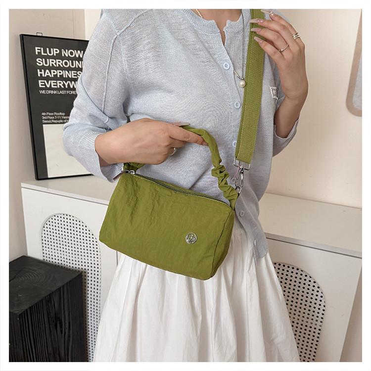 Nylon Boston Shoulder Bag With Zipper Closure For Daily Use