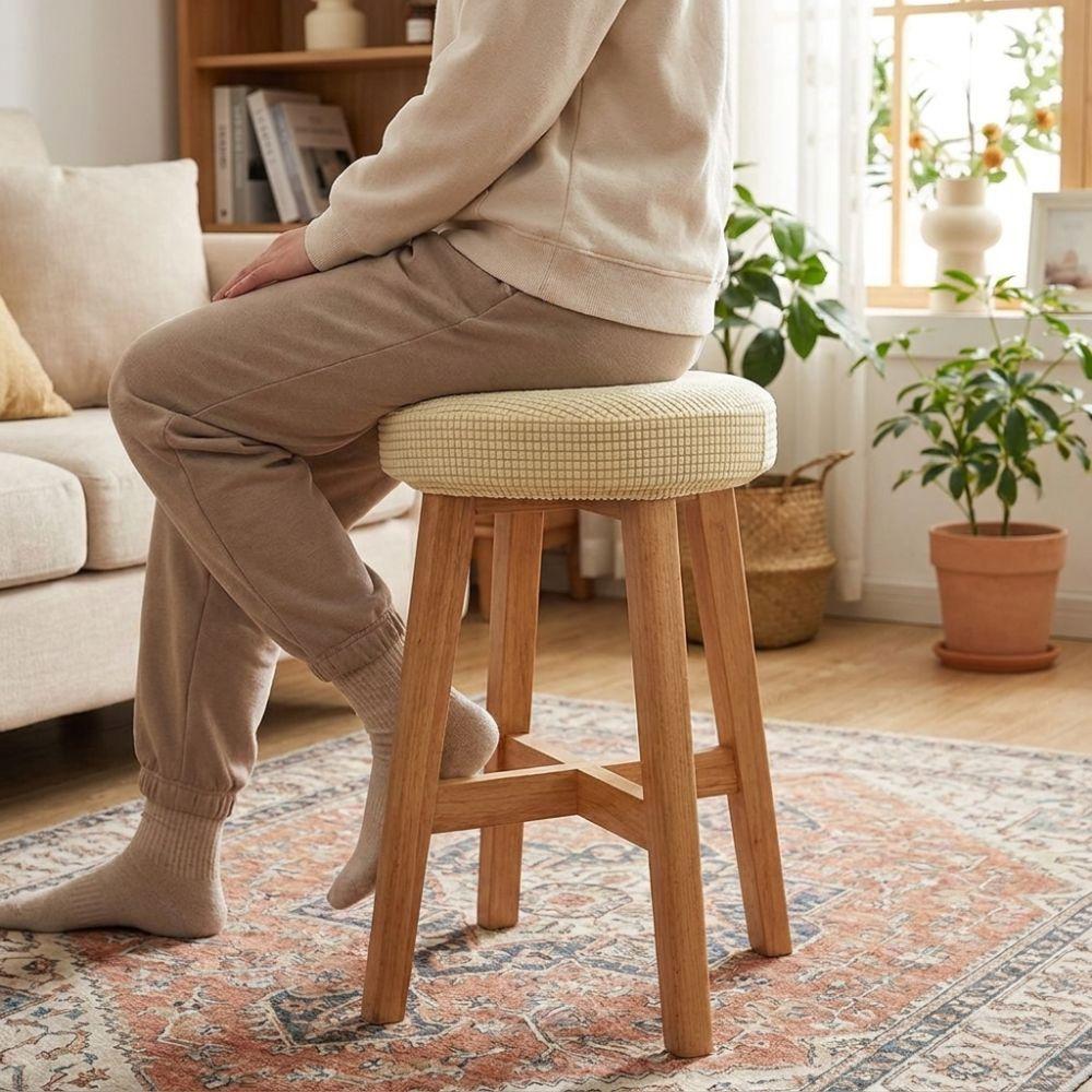 Wear-resistant Slipcover Soft Elastic Bar Stool Covers Round Stool Chair Cover Bar Counter
