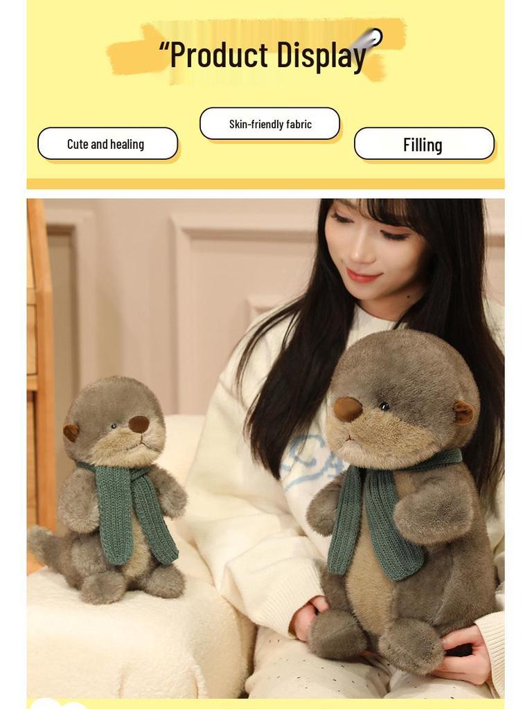 Cute Otter Plush Toy - Super Soft Hugging Pillow Doll for Girls