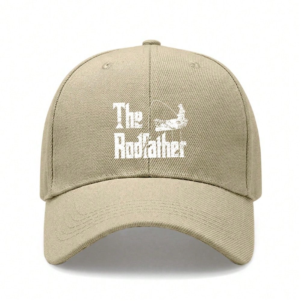 [Dad Hat Fishing] The Rodfather Print Polyester Adjustable Casual Outdoor Sports Baseball Cap For Men Women Father's Day Gift