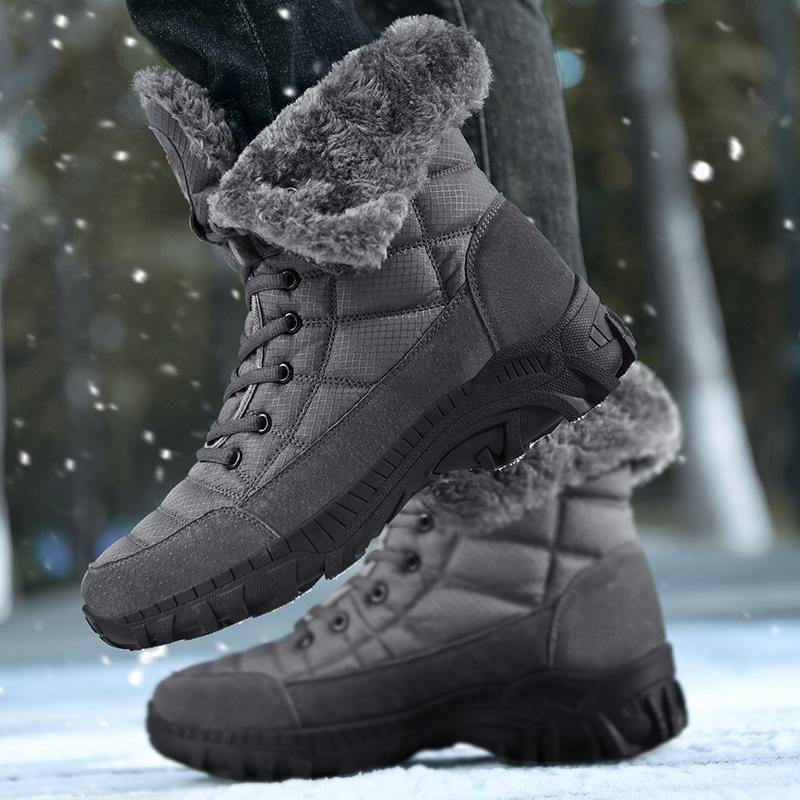 High-quality Winter Men's Boots,Warm Mid-calf Waterproof Snow Boots,Men's Comfortable Hiking Boots,Snow Boots with Cotton Lining