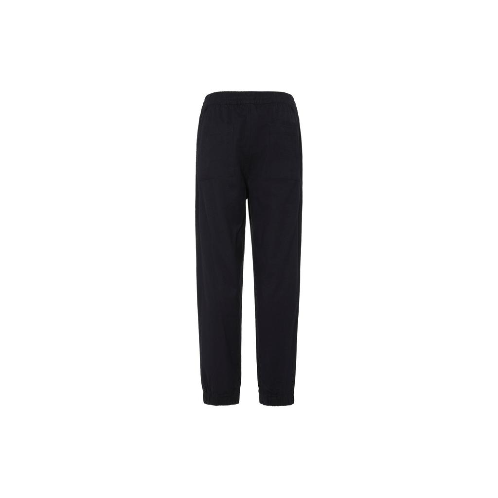 UNIQLO Solid Thickened Flannel Elastic Waist Cuffed Casual Pants Men bottoms Black 452361-09