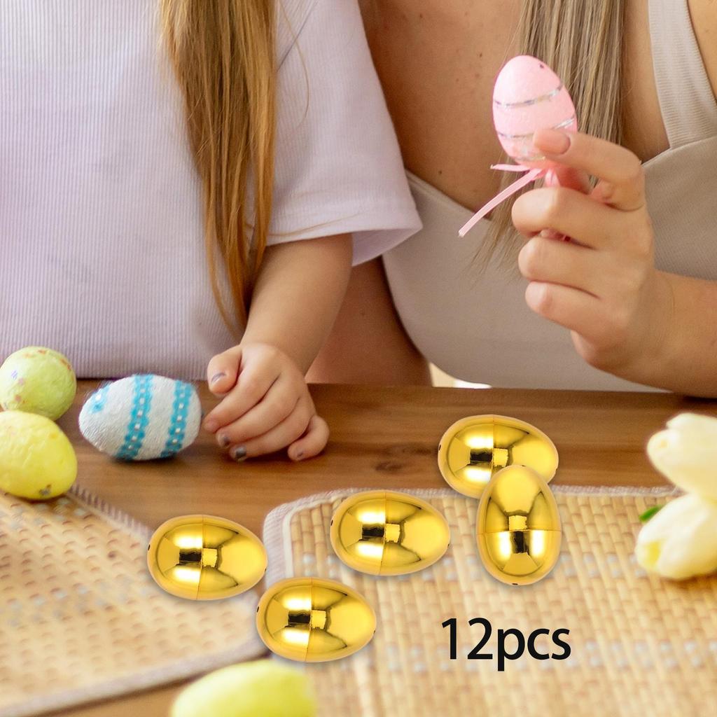 Goldenes Füllbares Ostereier Set Langlebiges PP Klassenzimmer Preis Schatzkiste Goodie Bag Füllmaterial für Jungen Mädchen