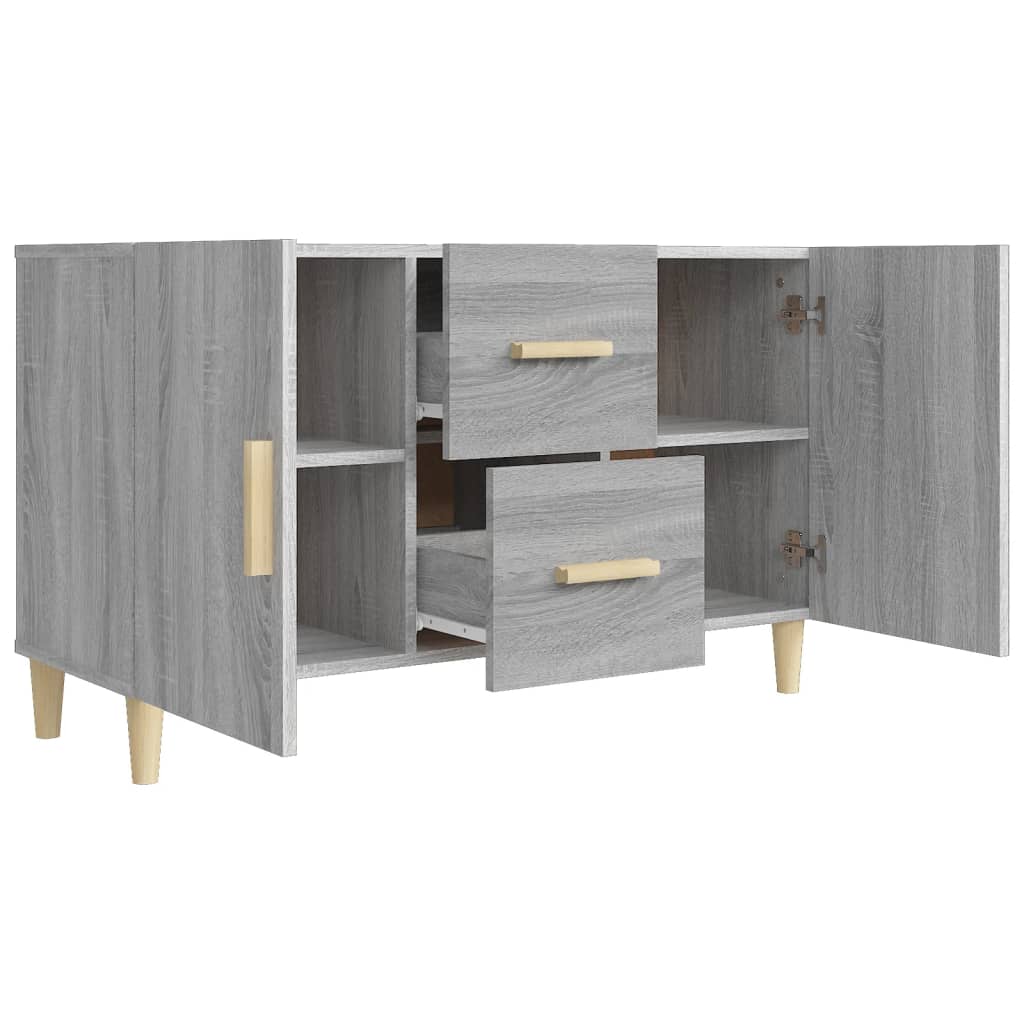 Vidaxl Komoda, Szary Dąb Sonoma, 100X36X60 Cm, Materiał Drewnopochodny