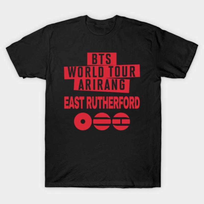 Bts East Rutherford Tour Graphics KWave Tshirt Kpop 2026 New Cotton Unisex Korean Style Tee Unisex Fashion Shirt Army Gifts