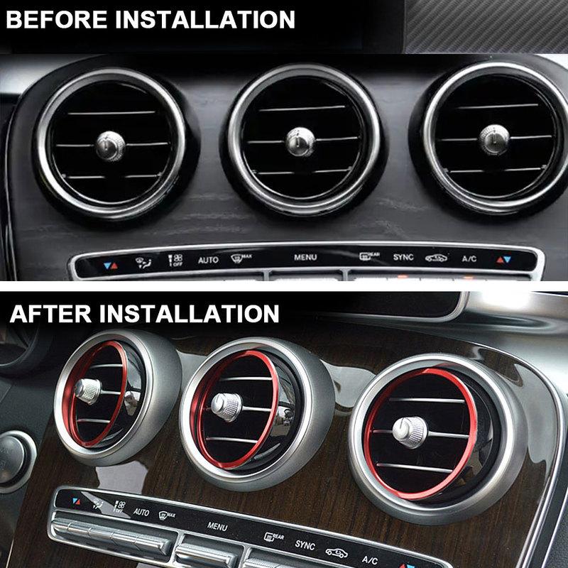 For Mercedes Benz A/B/GLA/CLA Class Aluminium Alloy Air outlet sticker/trument Panel Air Outlet Decoration Ring