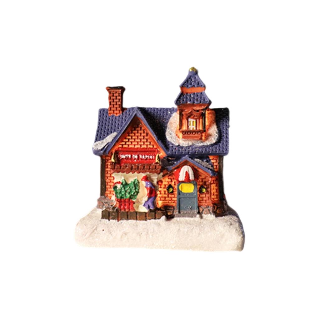 Christmas Decorations Resin Small House Micro Resin House Christmas Creative Luminous Small House