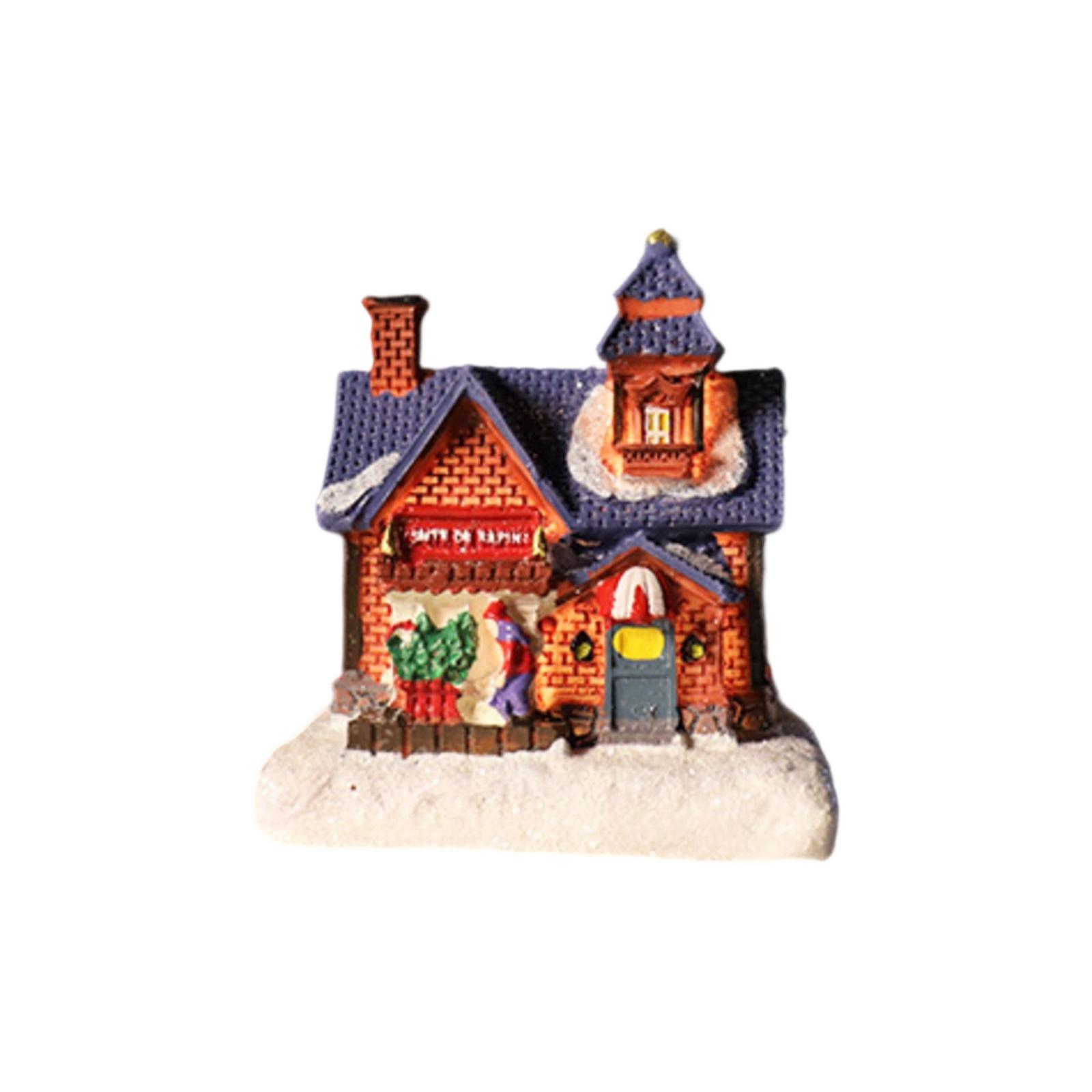 

Рождественские украшения смола маленький домик микро смола домик рождественский креативный светящийся маленький домик One Size