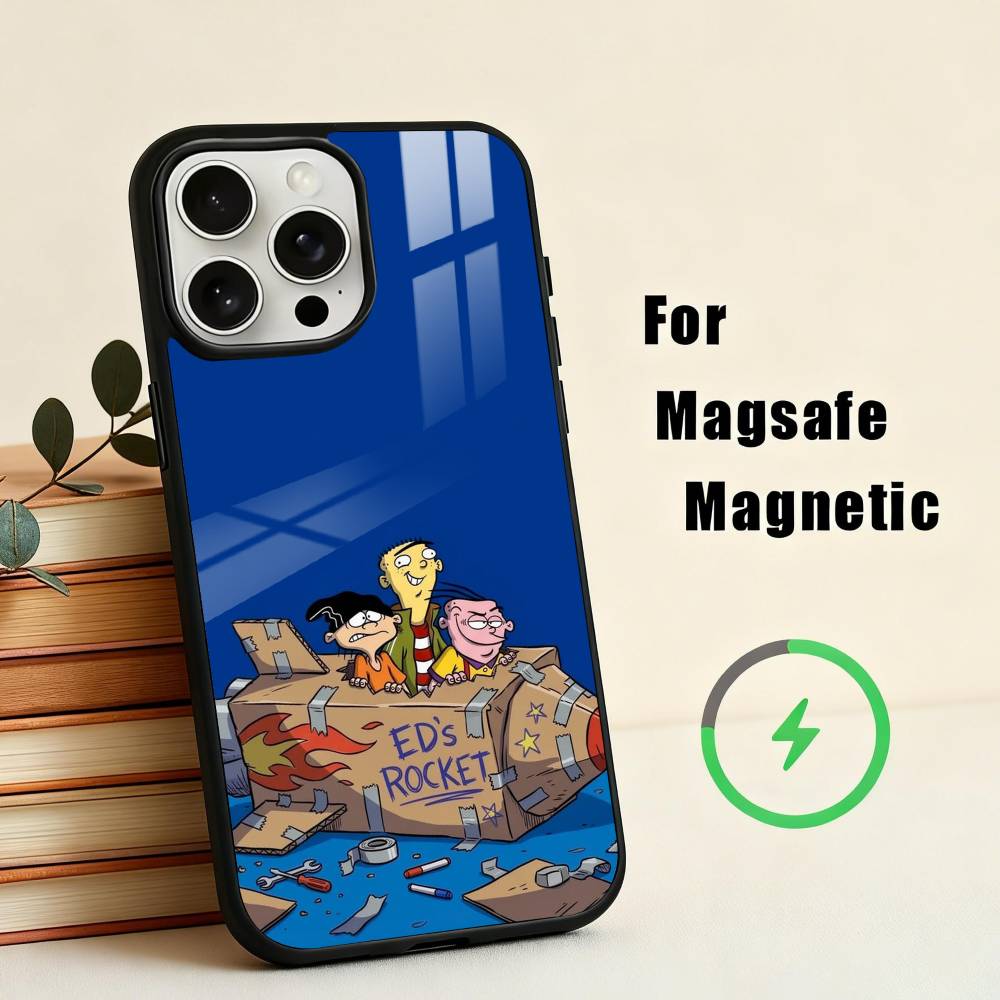 Funny C-Cartoon-N E-Ed E-Edd N Eddy Phone Case For iPhone17,16,15,14,13,12,11 Plus,For Magnetic Wireless Charge Cover