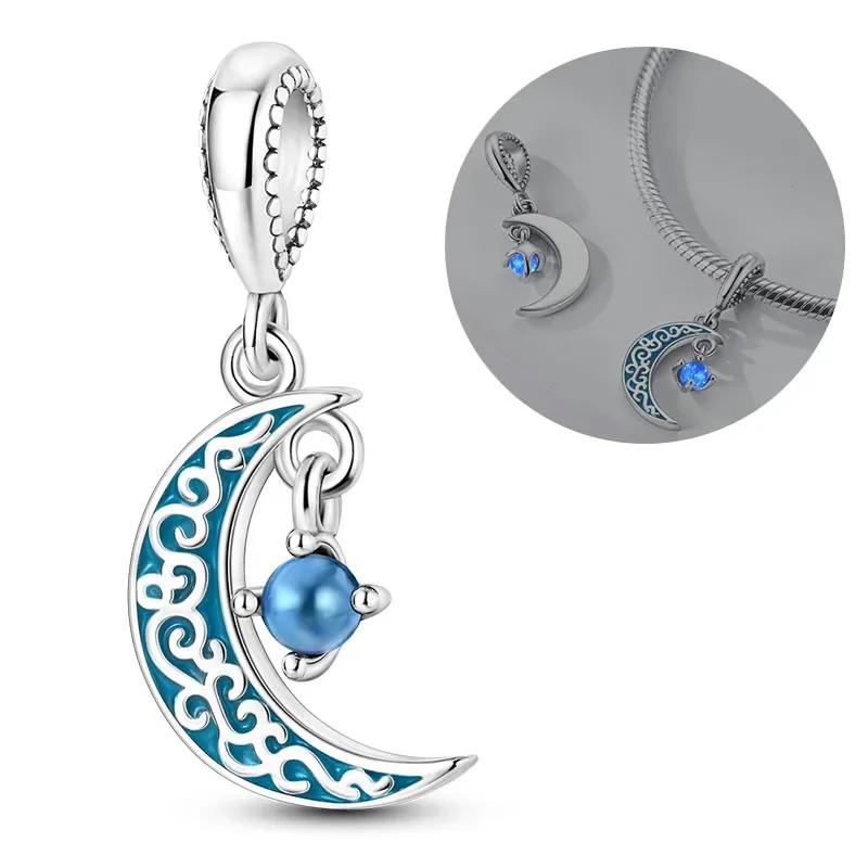 Copper Charm Chameleon Glowworm Light Bulb Firefly Star Moon Pendant Fit Original Bracelet Diy For Jewelry Making