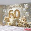 Sfondo 2D per Torta di 60° Compleanno e Palloncini per Servizio Fotografico di Compleanno per Adulti