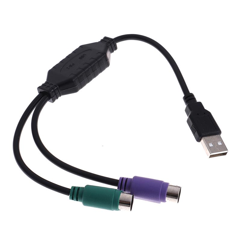 1Pc Usb Male To Dual Ps2 Female Cable Adapter Converter Use For Keyboard Mouse