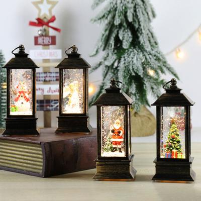 Wind Lights Christmas Style Cartoon Santa Claus/Snowman Model Create Atmosphere Hanging Xmas Lanterns