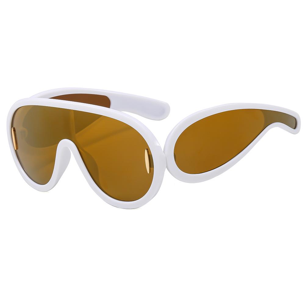 One-Piece Large Rim Sunglasses Men's Wide Leg Sports Sunglasses
