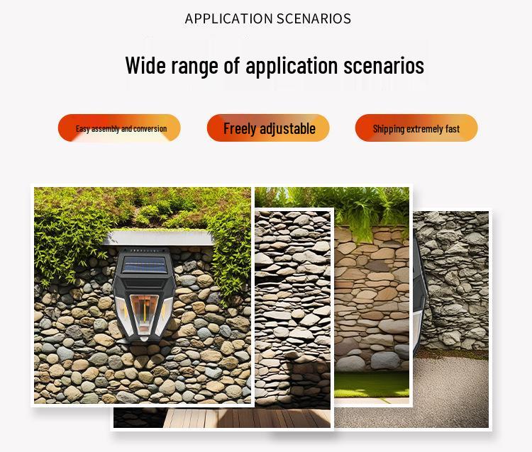 Solar-Powered Outdoor Filament Wall Lamp with Motion Sensor