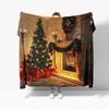 Christmas Theme Flannel Throw Blanket Christmas Tree Snowflake Pattern for Couch Bed Sofa Festival Gift for Boy Girl Lightweight