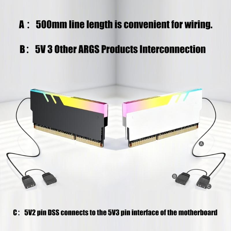 Metal Memory Heatsink With ARGB Lighting Memory Heat Spreader For DDR5 DDR4 DDR3 DDR2 Enhances Cooling Efficiency For Gaming PC And Workstation