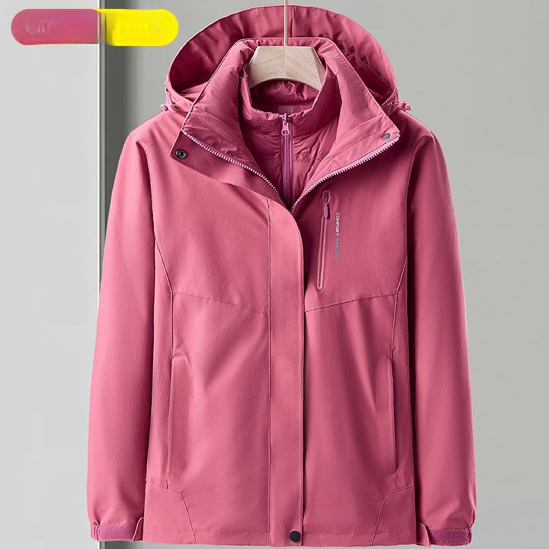 White Duck Down Detachable Three-in-one Jacket for Men, Windproof, Waterproof and Warm, Self-driving Camping and Mountaineering Clothing