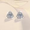 Moissanite Geometric Triangle Stud Earrings in S925 Sterling Silver