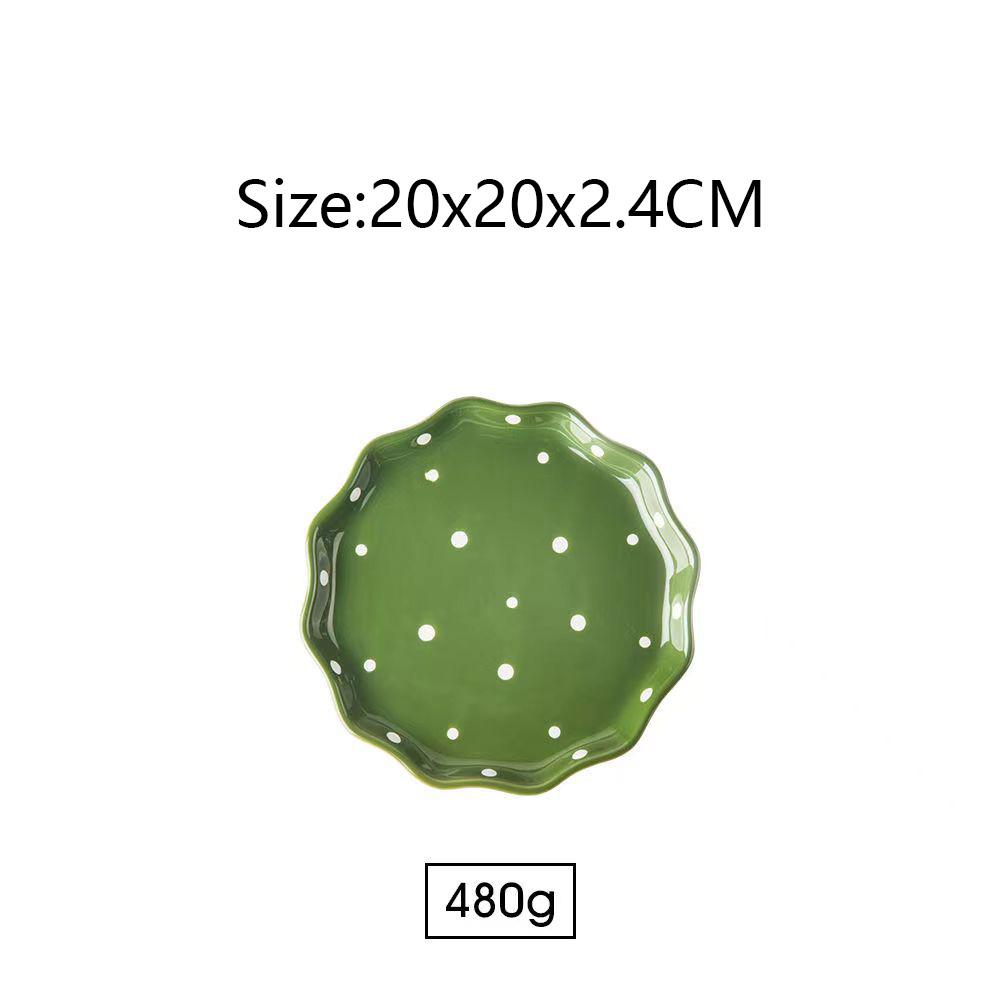

Nordic Dining Plate Wave Dot Red Plate Блюда для сервировки салата десерта торта фруктовой еды стейка Тарелка Кухонные принадлежности