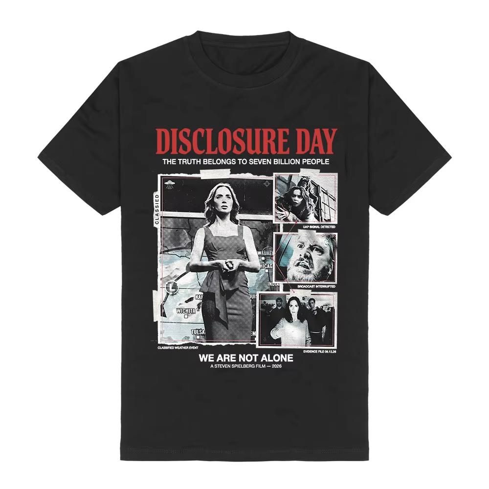 2026 Summer We Are Not Alone Print Tees Disclosure Day Film Design T-shirt Graphic Merch Cotton Short Sleeve Casual Clothing 4XL