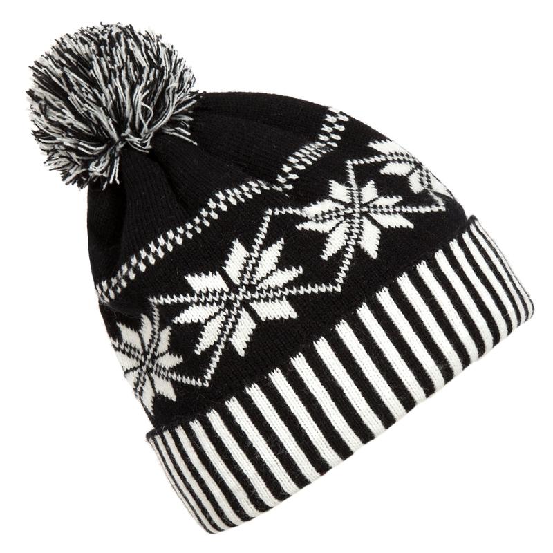 Christmas Snowflake Xmas Pom Pom Hat 