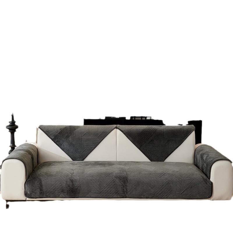 Thickened Plush Sofa Cushion Winter Non-Slip Three Seats And One Concubine Leather Seat Cushion Universal Cover  New Cover Towel