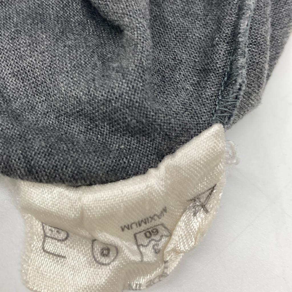 HERMES Margiela-era ribbon pattern long-sleeved shirt tops S Black GreyUsed