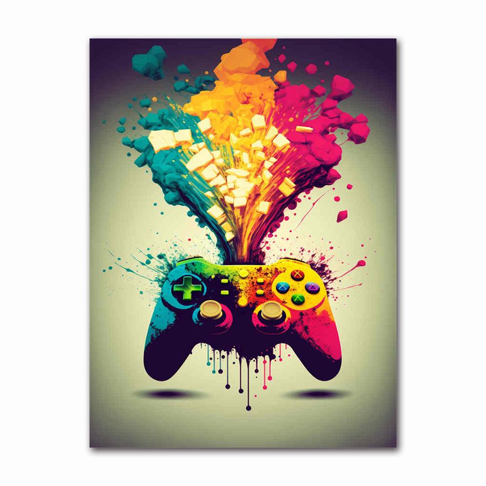 Colorful Game Controller Wall Art Poster Prints Nordic Aesthetic Picture Canvas Painting Gaming Boy Room Home Decoration